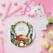 シンプルフォレストキノコ誕生日 ペーパープレート (パーティー)