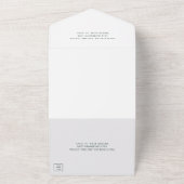 シンプルフォレストグリーンモノグラムエレガントな結婚式 オールインワン招待状 (外側)