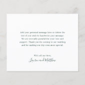 シンプルフォレストグリーン結婚予算サンキューカード (裏面)