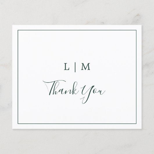 シンプルフォレストグリーン結婚予算サンキューカード (正面)