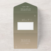 シンプルフォレストグリーン&金ゴールドグラデーション結婚ズ オールインワン招待状 (外側)
