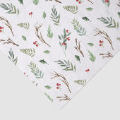 シンプルフォレストベリーピネコーンウォーターカラークリスマス 薄葉紙 (詳細)