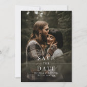 シンプルフォレストBohoフォトウェディング日付を保存 招待状 (正面)