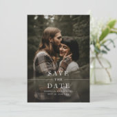 シンプルフォレストBohoフォトウェディング日付を保存 招待状 (スタンド正面)