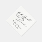 シンプルフォントドリンク食べとビー結婚したブ スタンダードカクテルナプキン (角)