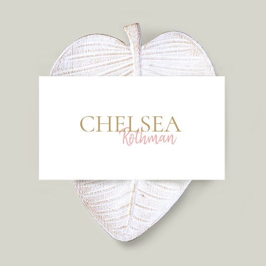 シンプルフォントピンク 名刺