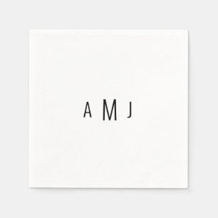シンプルフォントモダンカップルブラックモノグラム スタンダードカクテルナプキン