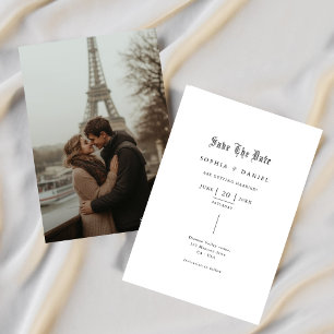 シンプルフォントRomanticの結婚写真 セーブザデート