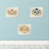 シンプルフォークフラワーズアート (ウッドフロア)