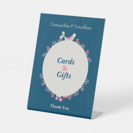 シンプルフォークモダンスタイルブルー結婚ズ 台座サイン