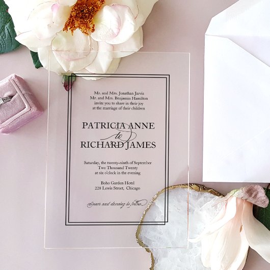 シンプルフォーマルエレガント結婚s アクリル招待状