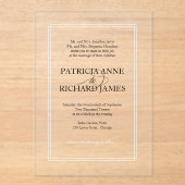 シンプルフォーマルエレガント結婚s アクリル招待状 (正面)