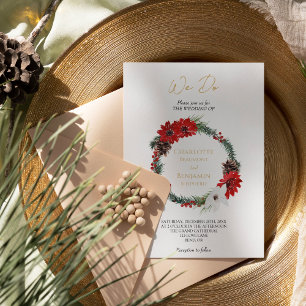 シンプルフォーマルクラシッククリスマス結婚 招待状