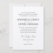 シンプルフォーマルクラシックブラック&ホワイト結婚ズ 招待状 (正面)