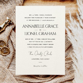 シンプルフォーマルクラシックブラック&ホワイト結婚ズ 招待状