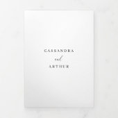 シンプルフォーマルクラシック伝統的エレガントウェディング 三つ折り招待状 (カバー)