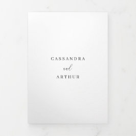 シンプルフォーマルクラシック伝統的エレガントウェディング 三つ折り招待状