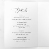 シンプルフォーマルクラシック伝統的エレガントウェディング 三つ折り招待状 (内部最初)