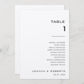 シンプルフォーマルクラフトテーブル番号1座席表 招待状 (正面/裏面)