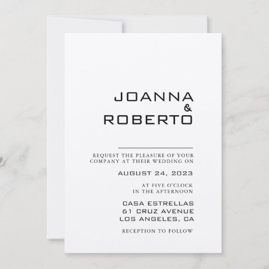 シンプルフォーマルクラフト結婚ズ 招待状 (正面)