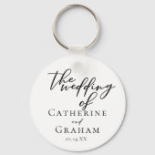 シンプルフォーマルブラックスクリプモダント結婚の キーホルダー (裏面)