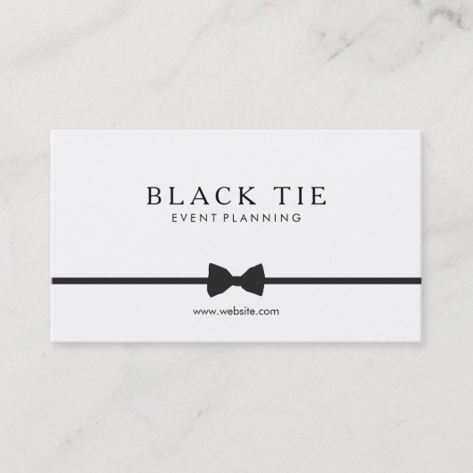 シンプルフォーマルブラックタイイベントプランナー 名刺 (正面)