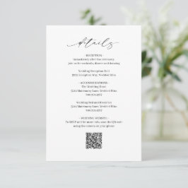 シンプルフォーマルミニマルクラシックQRコード結婚s エンクロージャーカード