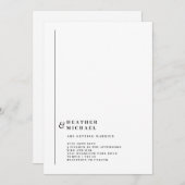シンプルフォーマルモダン結婚白黒 招待状 (正面/裏面)
