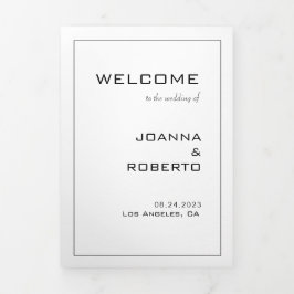 シンプルフォーマル三つ折結婚式 プログラム