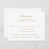 シンプルフォーマル伝統的エレガント結婚金ゴールド 出欠カード (正面/裏面)