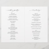 シンプルフォーマル伝統的クラシック結婚式 プログラム (裏面)