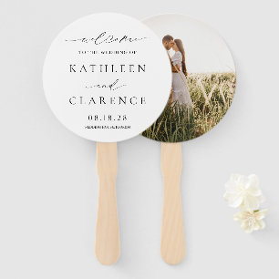 シンプルフォーマル写伝統的クラシック結婚 ハンドファン