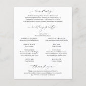 シンプルフォーマル写真クラシック結婚式 プログラム チラシ (裏面)