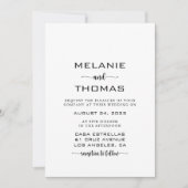 シンプルフォーマル書結婚のInvitati 招待状 (正面)