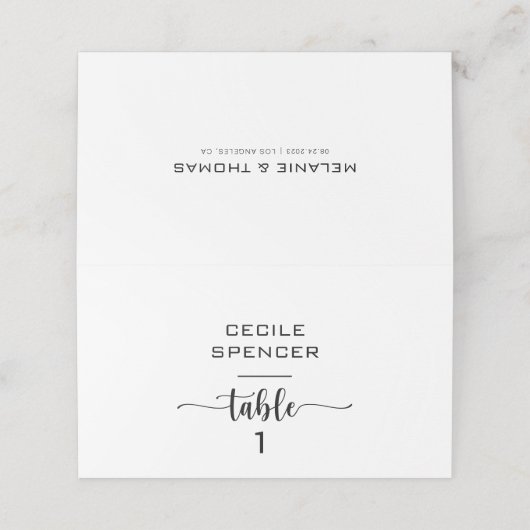 シンプルフォーマル書結婚座席表 プレイスカード (外部開封)