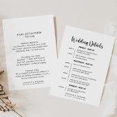 シンプルフォーマル書結婚旅程カード 招待状