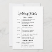 シンプルフォーマル書結婚旅程カード 招待状 (正面)