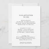 シンプルフォーマル書結婚旅程カード 招待状 (裏面)