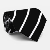 シンプルフォーマル白と黒ストライプ色 ネクタイ (ロール)