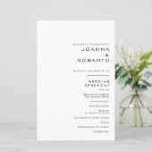 シンプルフォーマル結婚式 プログラム (スタンド正面)