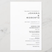 シンプルフォーマル結婚式 プログラム (正面)