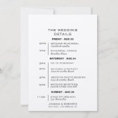 シンプルフォーマルKraftの結婚旅程カード 招待状 (正面)