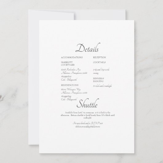 シンプルフォーマルWebサ結婚イト詳細招待状 招待状 (正面)