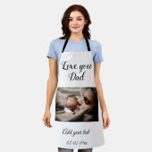 シンプルフミニマルォトファーザーズデイカードスルー エプロン (着用した状態)