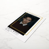 シンプルフモダンレーム卒業金ゴールド撮影 箔招待状 (回転した状態)