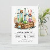 シンプルフラスコ化学誕生日 招待状 (スタンド正面)