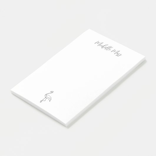 シンプルフラミンゴエレガントトロピカルパーソナライズされた ポストイット (アングル)