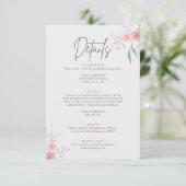 シンプルフラワーエレガントな結婚式詳細 エンクロージャーカード (スタンド正面)