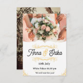 シンプルフラワーオーバーレイ結婚式招待状写真 招待状 (正面/裏面)