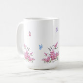 シンプルフラワーデザインマグ コーヒーマグカップ (正面左)